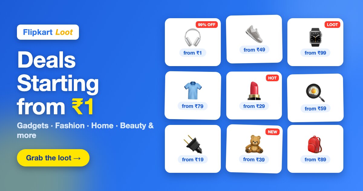 Deals Starting from Re.1 from Flipkart